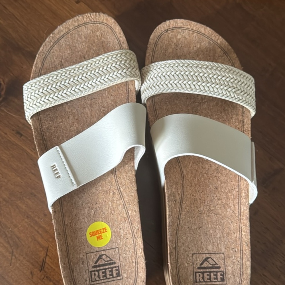 Reef Cream and Cork Sandals